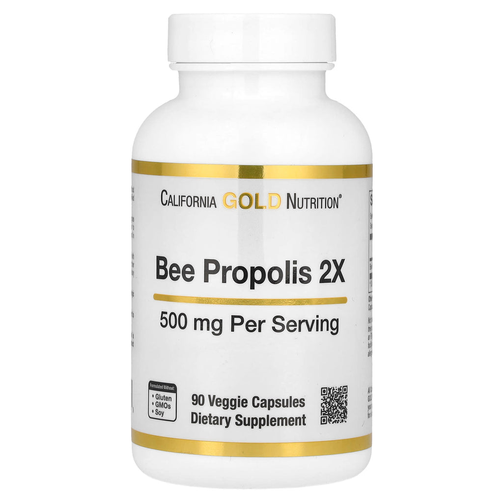 California Gold Nutrition – Bee Propolis 2X – Extrait Concentré 500 mg – 90 Capsules