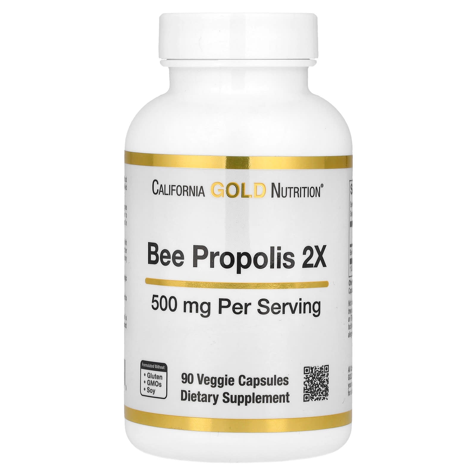 California Gold Nutrition – Bee Propolis 2X – Extrait Concentré 500 mg – 90 Capsules