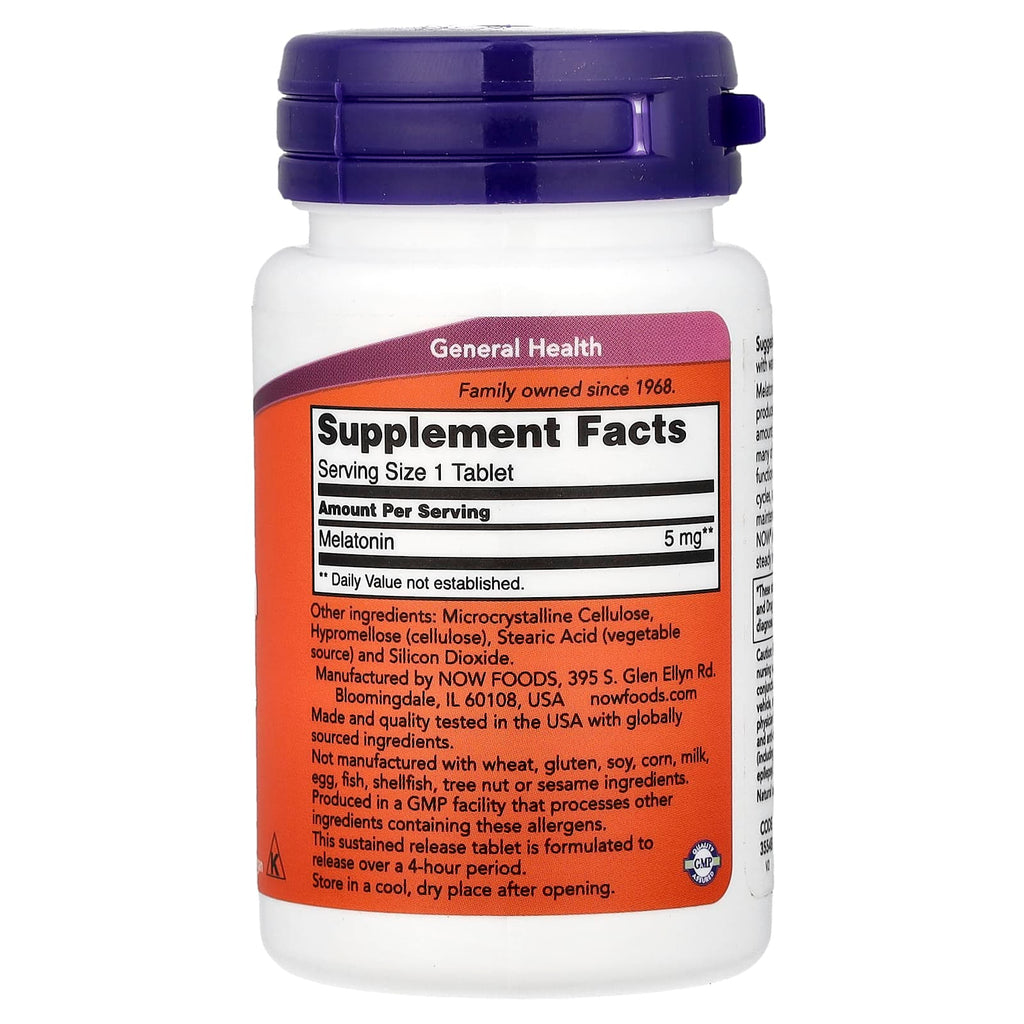 NOW Foods Mélatonine 5 mg – 120 Capsules Végétales