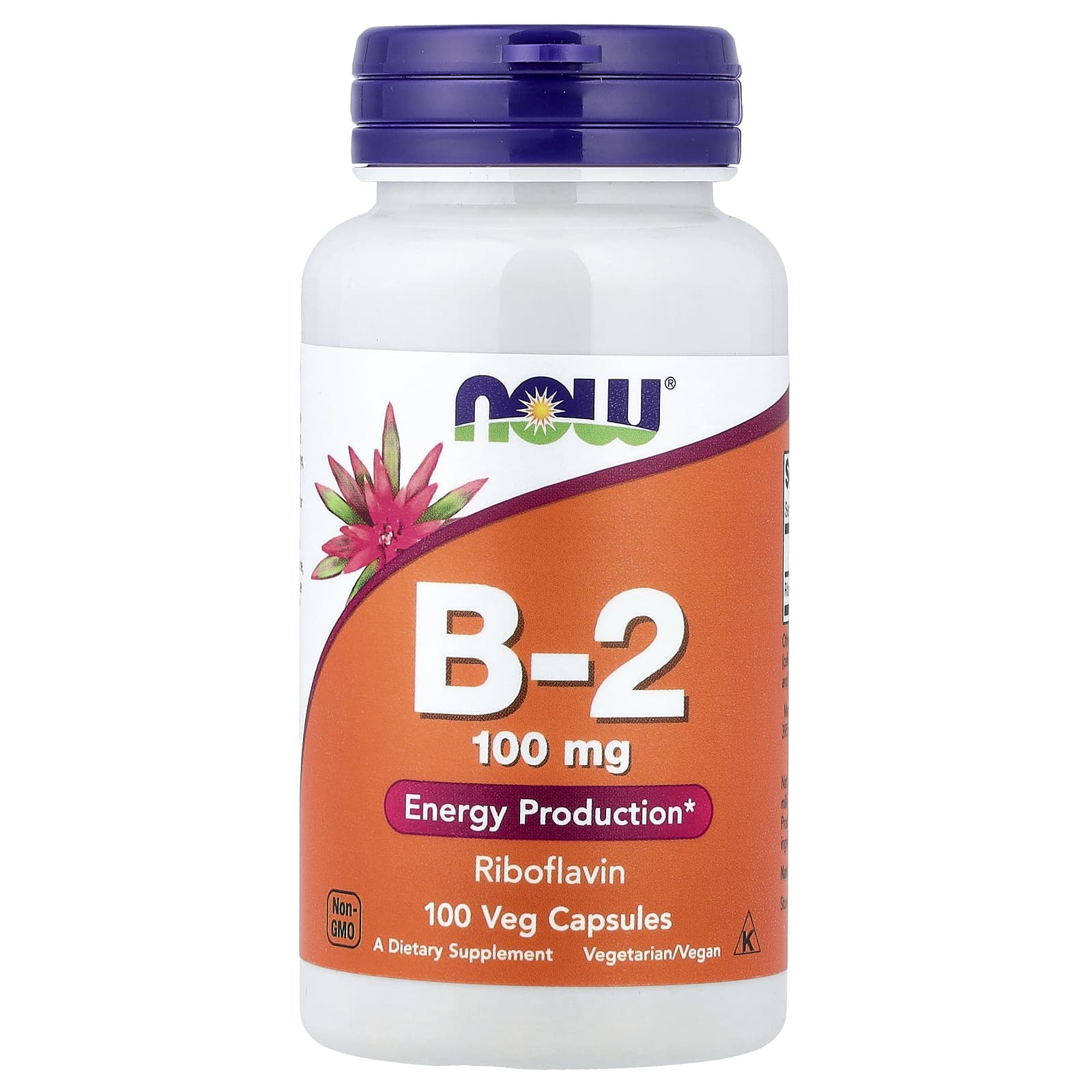 NOW Foods Vitamine B2 100 mg – 100 Capsules Végétariennes