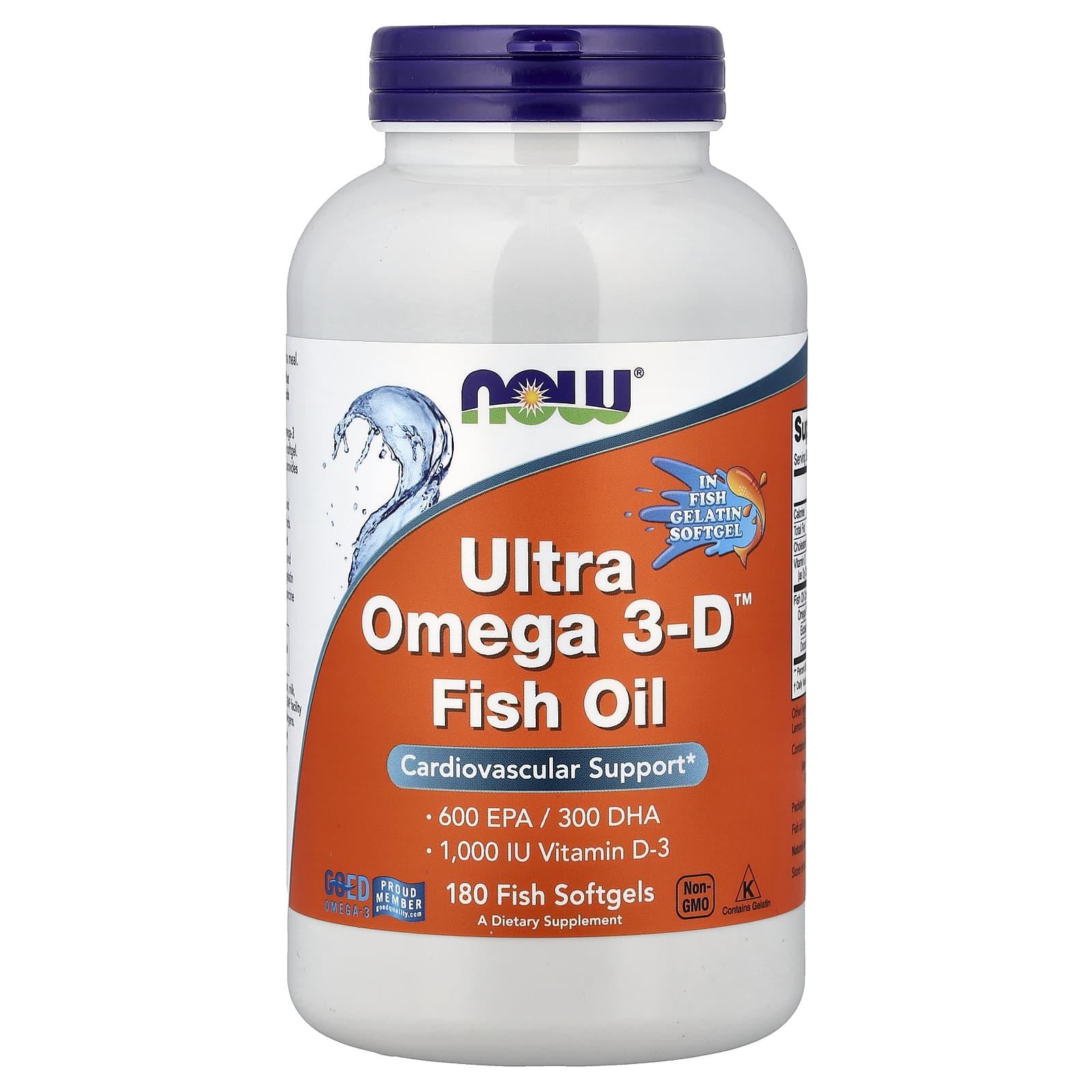 NOW Foods Ultra Oméga-3 – 500 mg EPA / 250 mg DHA – 180 Capsules à Enveloppe Molle