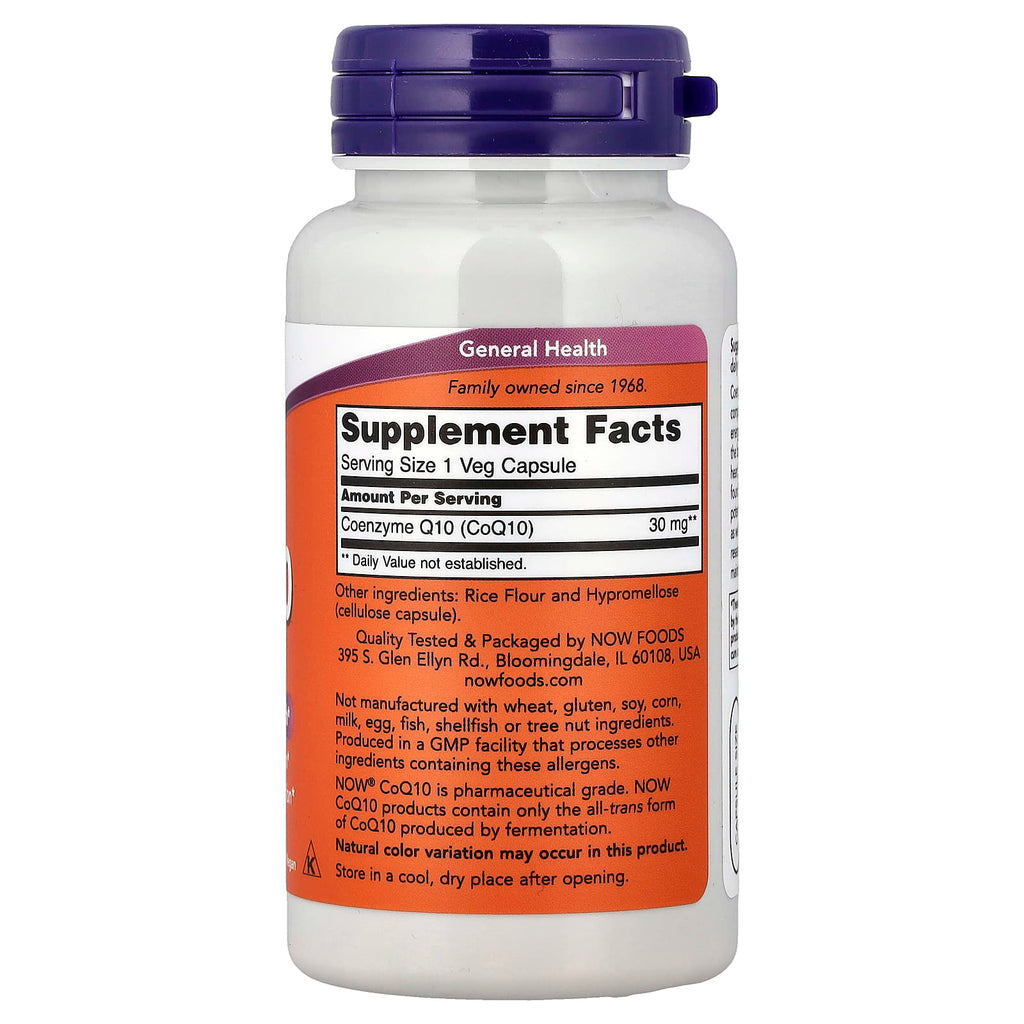 NOW Foods CoQ10 30 mg – 120 Gélules Végétales