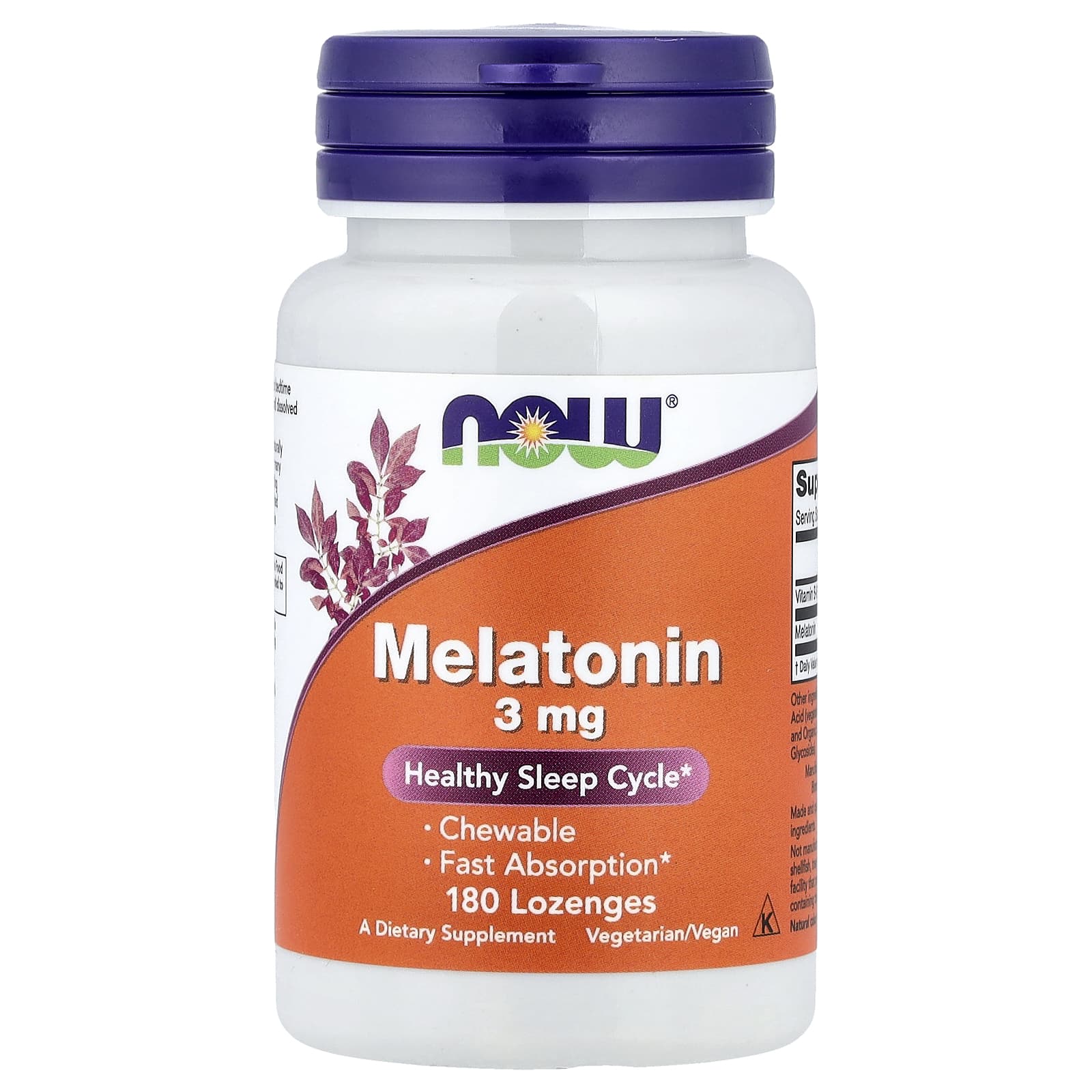 NOW Foods Mélatonine 3 mg – 180 Capsules Végétales