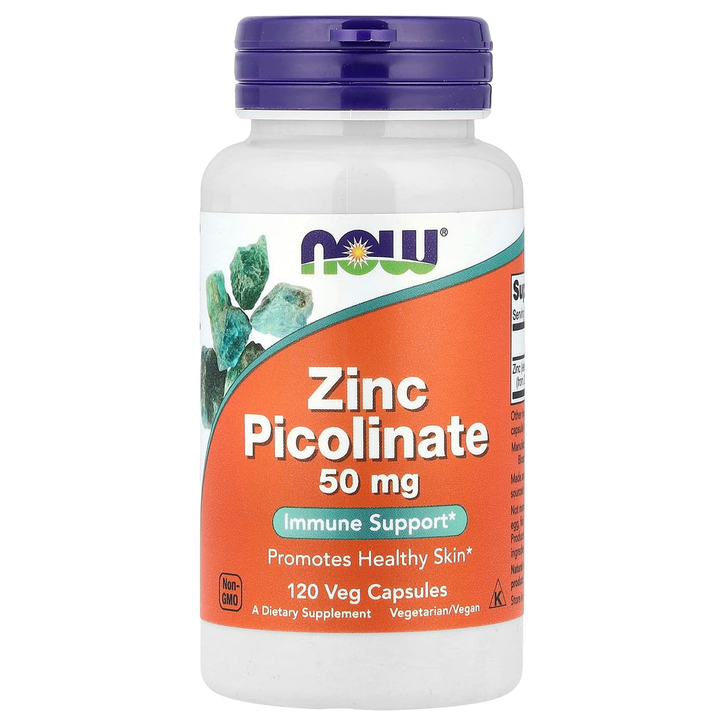 NOW Foods Picolinate de Zinc 50 mg – 120 Capsules Végétariennes