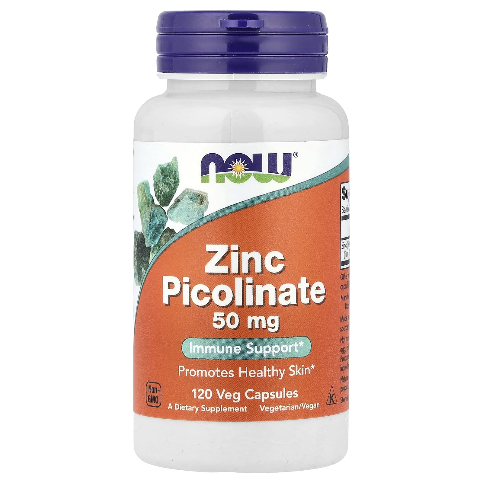 NOW Foods Picolinate de Zinc 50 mg – 120 Capsules Végétariennes