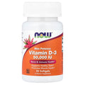 NOW Foods Vitamine D3 Efficacité Maximale 50 000 UI – 50 Capsules à Enveloppe Molle