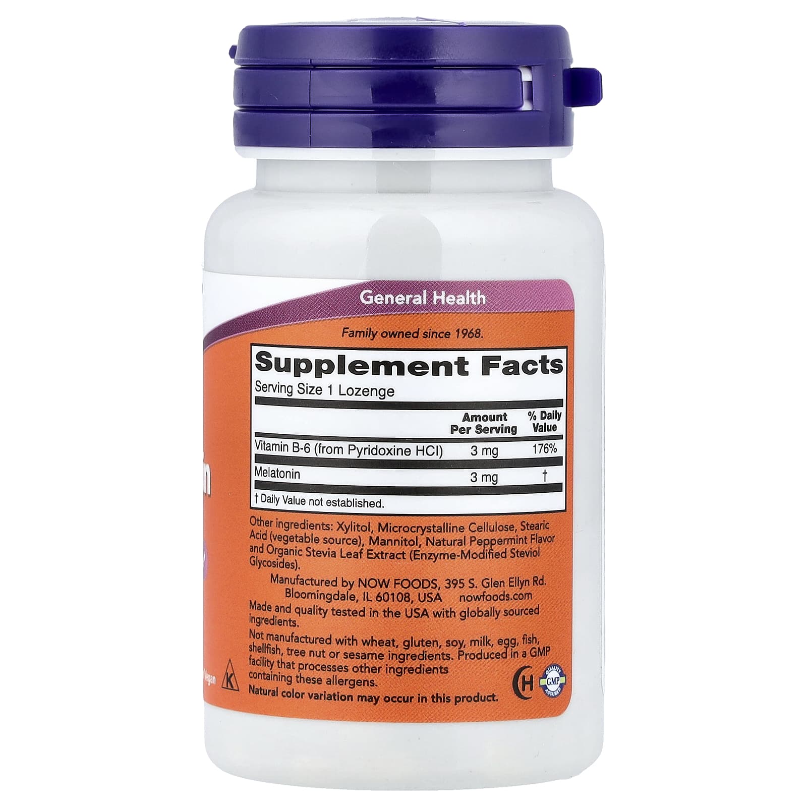 NOW Foods Mélatonine 3 mg – 180 Capsules Végétales