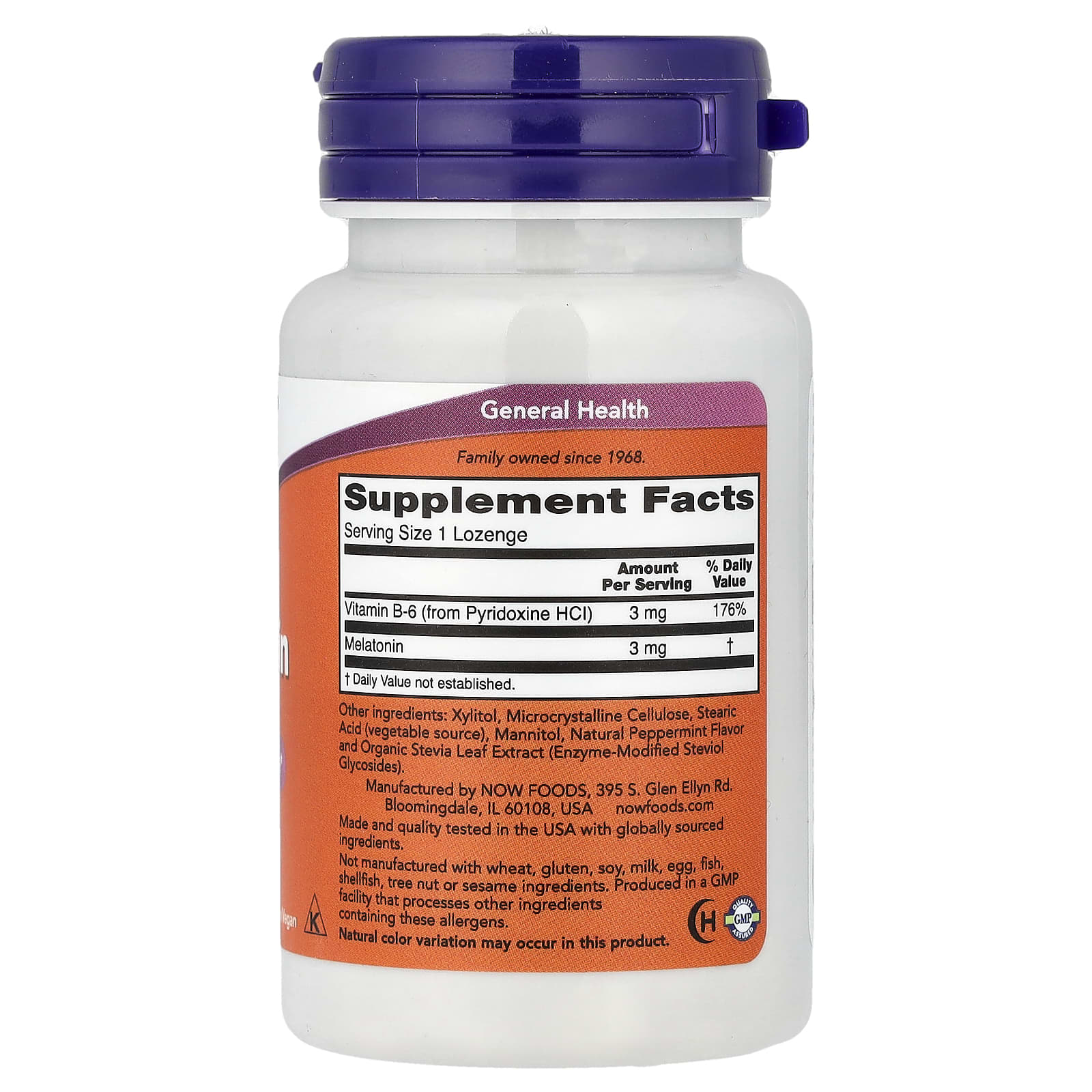 NOW Foods Mélatonine 3 mg – 90 Pastilles