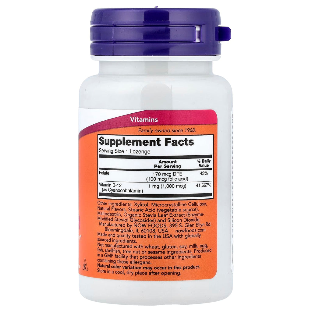 NOW Foods B-12 1000 µg – 100 Pastilles