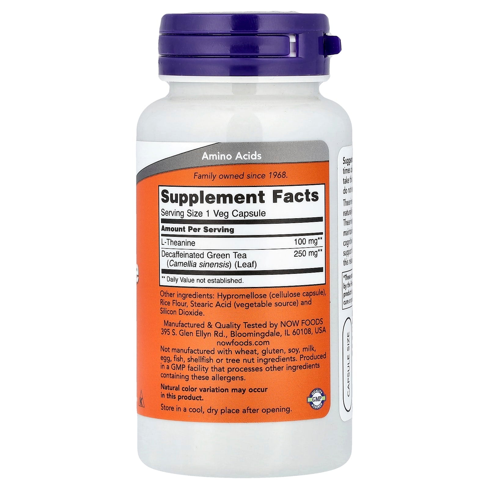 NOW Foods L-Théanine 100 mg – 90 Capsules Végétales