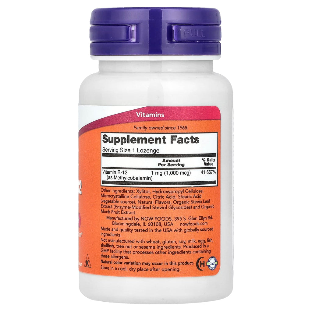 NOW Foods Methyl B-12 1000 µg – 100 Pastilles