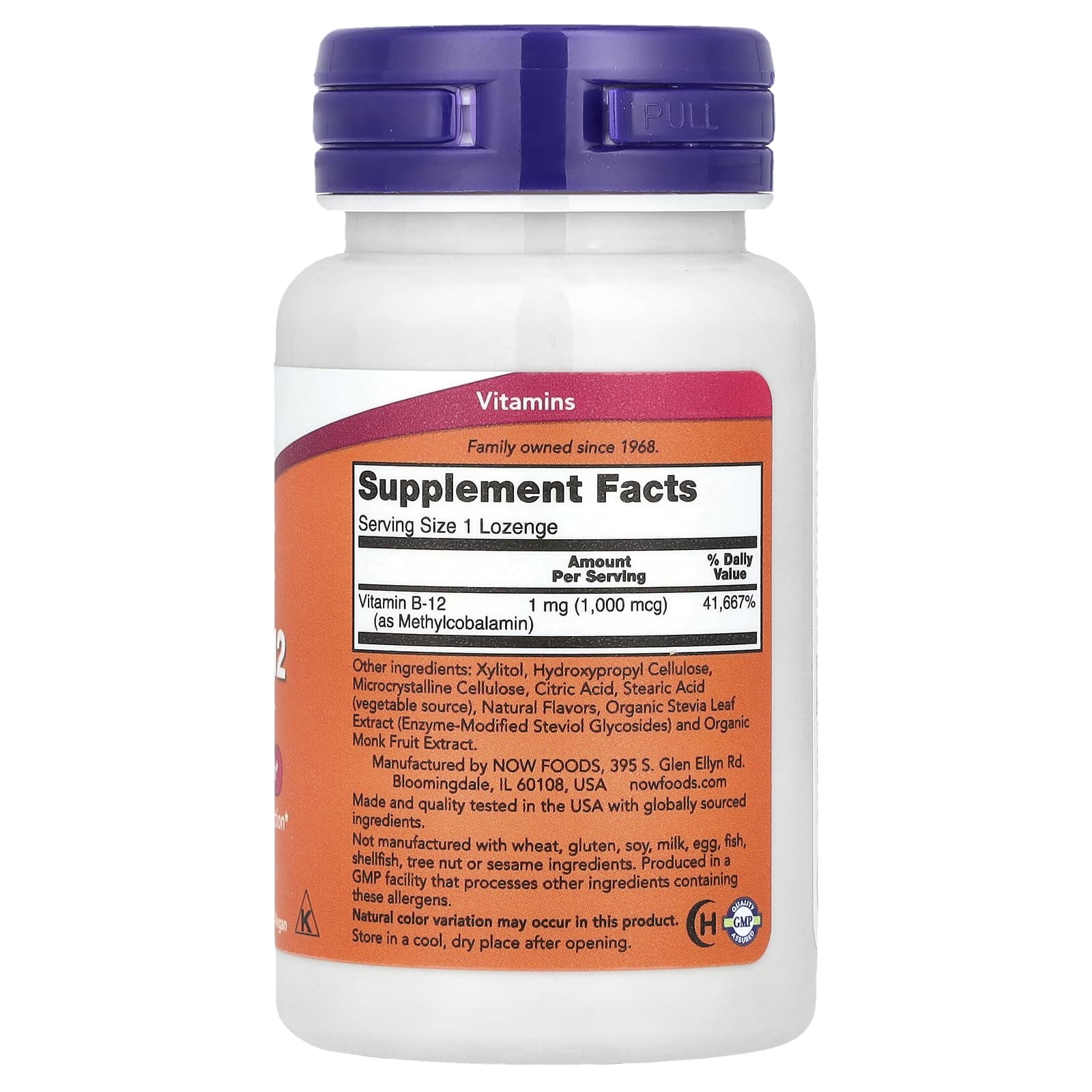 NOW Foods Methyl B-12 1000 µg – 100 Pastilles