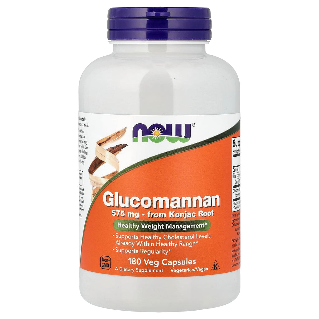 NOW Foods Glucomannane 575 mg – 180 Capsules Végétales