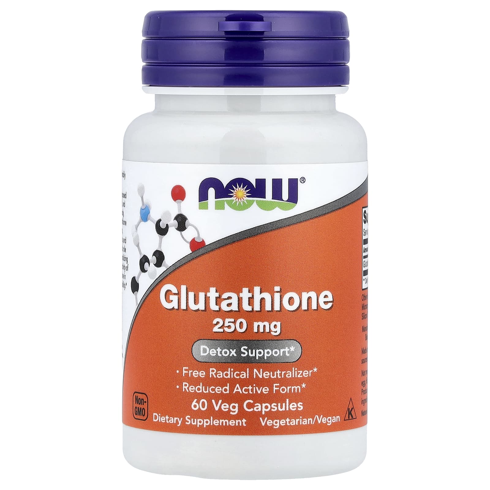 NOW Foods Glutathion 250 mg – 60 Capsules Végétariennes