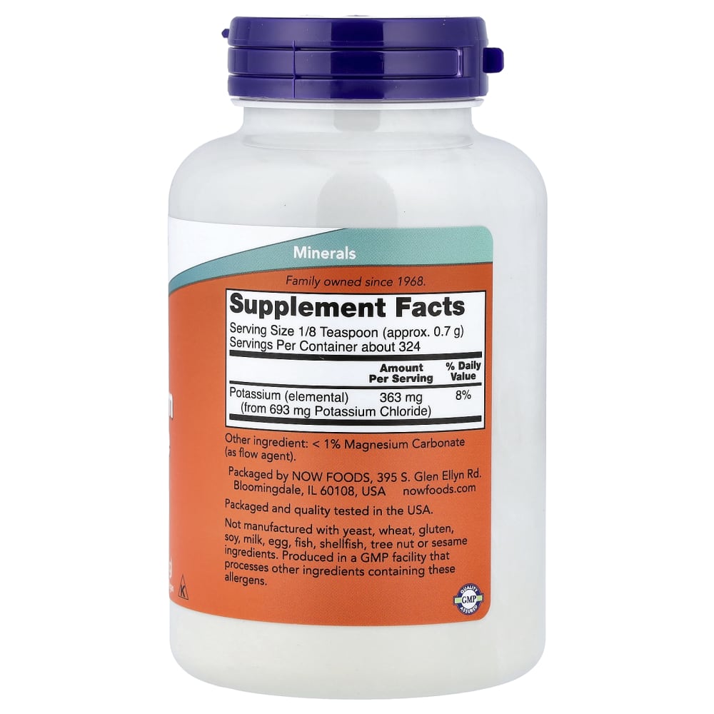 NOW Foods Chlorure de Potassium en Poudre – 227 g (8 oz) – vue supplémentaire