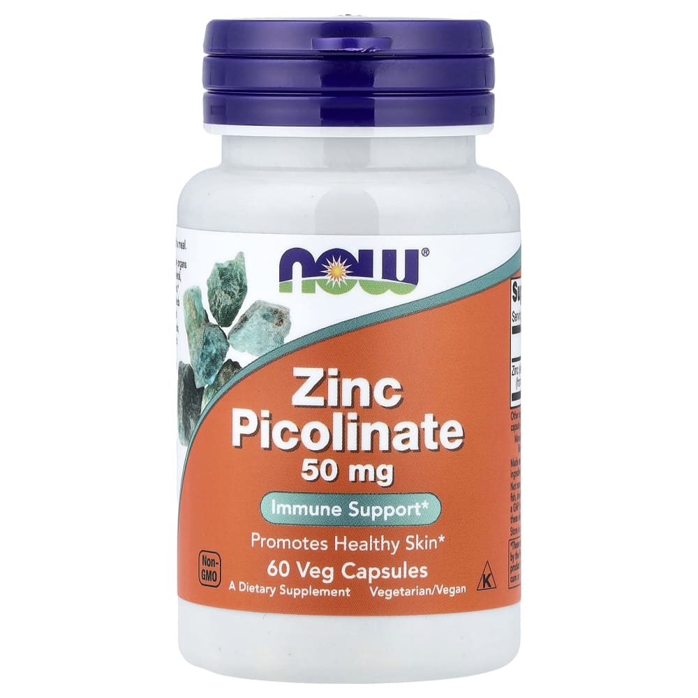 NOW Foods – Zinc Picolinate 50 mg – 60 capsules végétales – photo produit