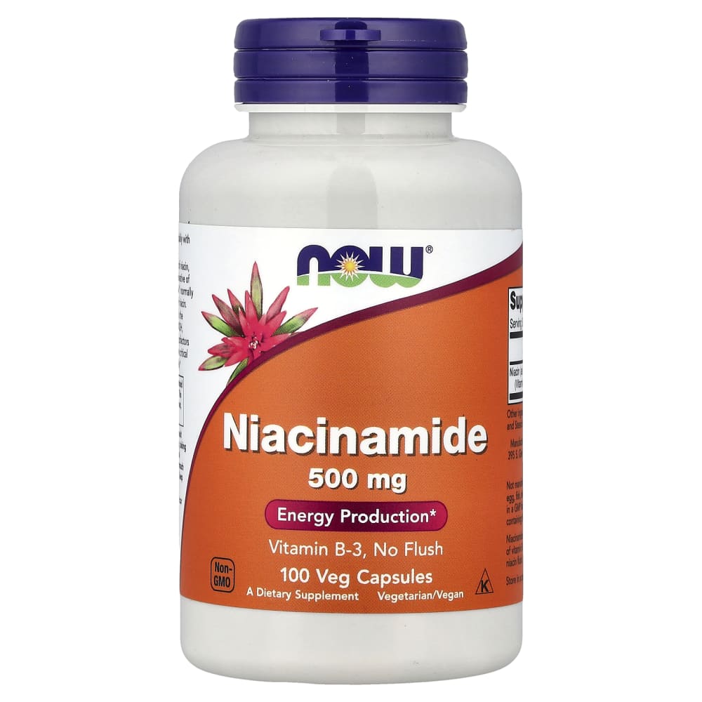 NOW Foods Niacinamide 500 mg – 100 gélules végétales – photo produit
