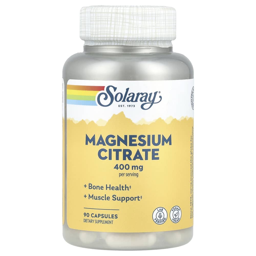Solaray Citrate de magnésium, 400 mg, 90 capsules – photo produit