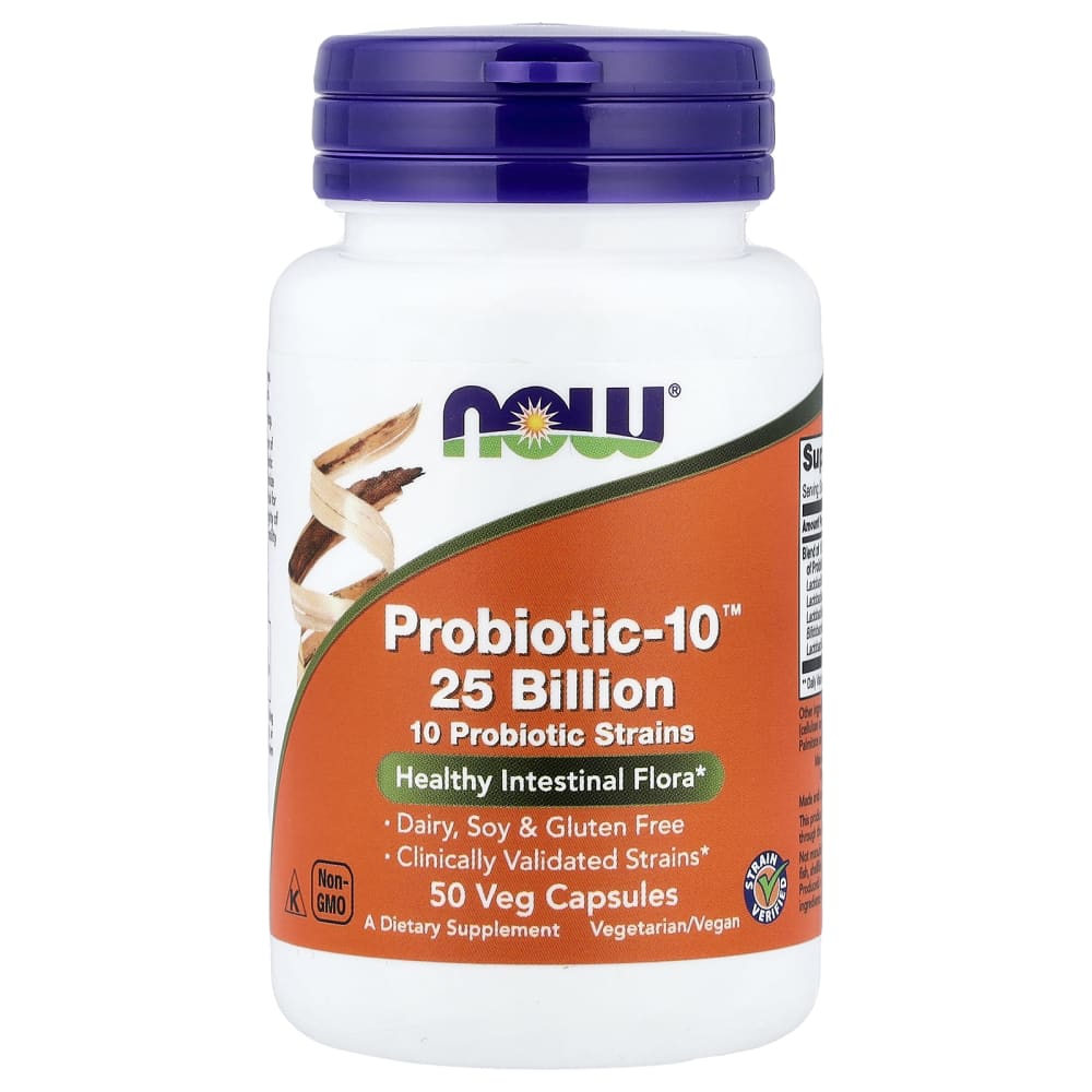 NOW Foods Probiotic-10 25 Billion (50 Gélules Végétales) – photo produit