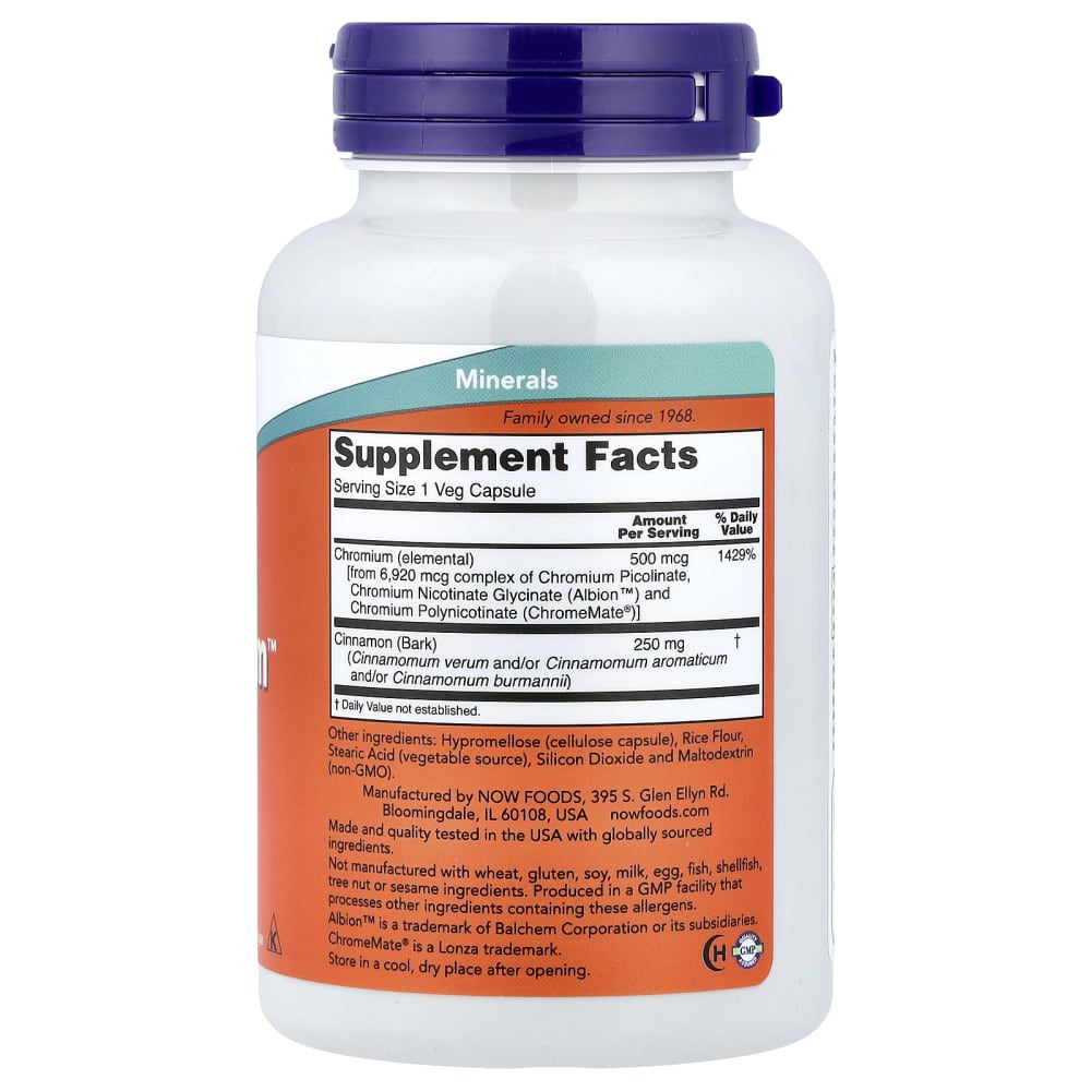 NOW Foods Tri-Chromium™ 500 mcg – 180 capsules végétales – vue supplémentaire