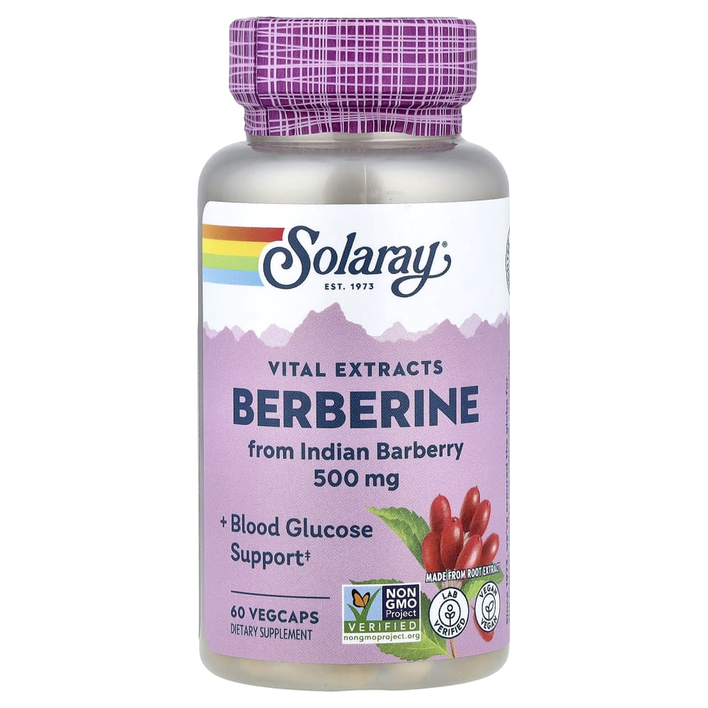 Solaray – Berbérine, Extraits vitaux, 500 mg – 60 Capsules végétariennes – photo produit