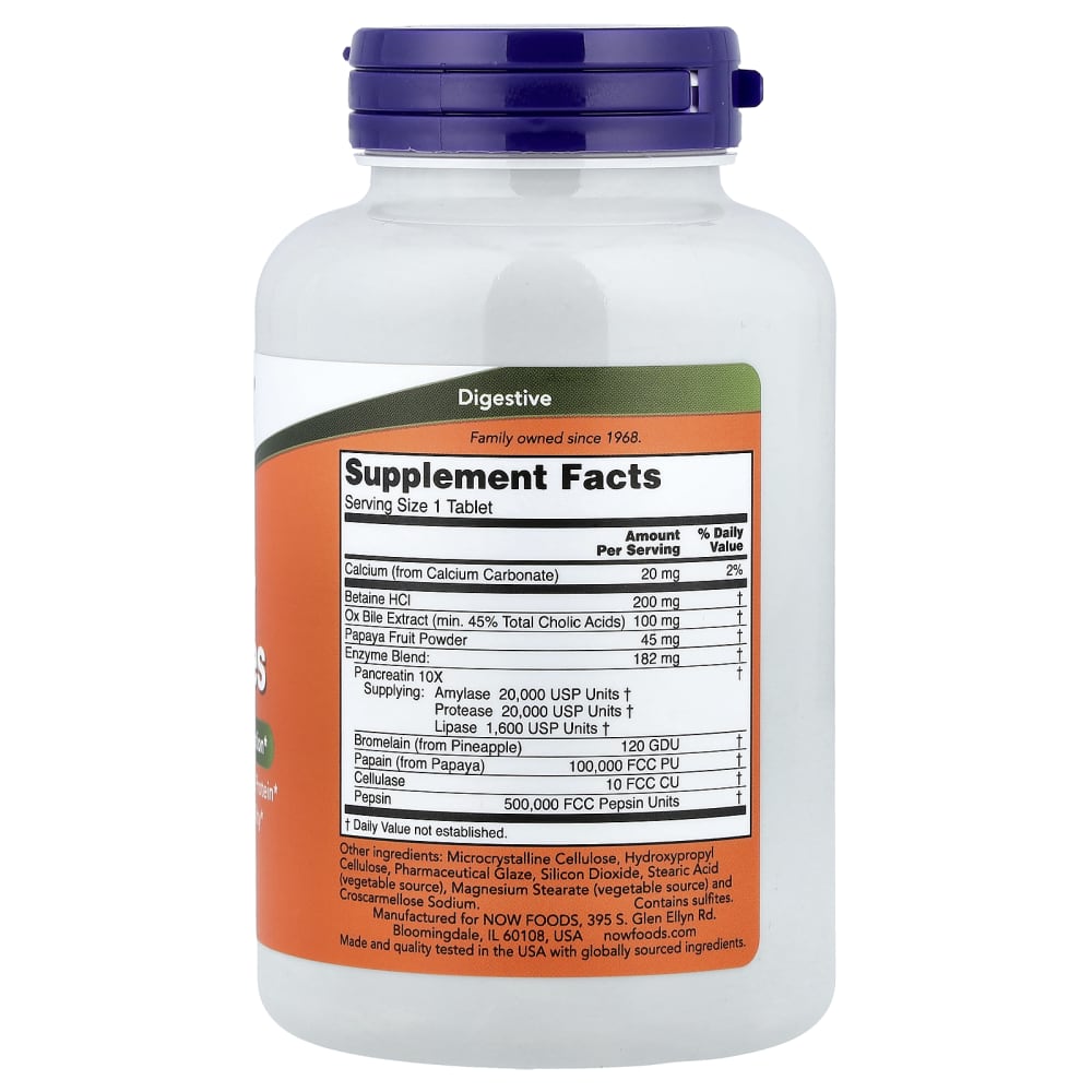 NOW Foods Super Enzymes (180 Comprimés) – vue supplémentaire