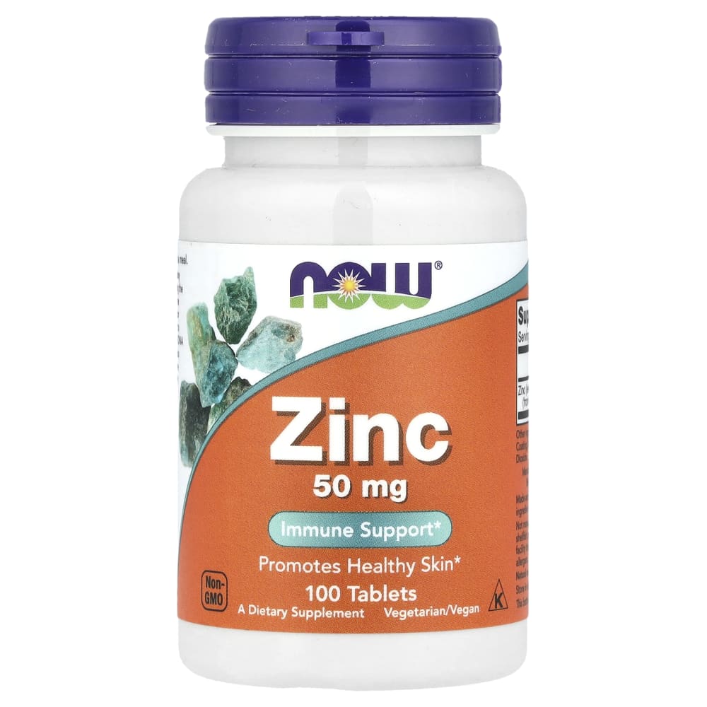 NOW Foods – Zinc 50 mg – 100 comprimés – photo produit