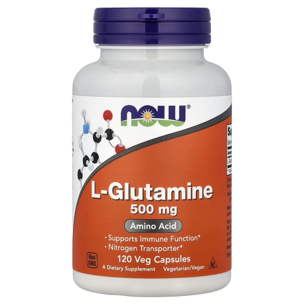 NOW Foods L-Glutamine 500 mg (120 Gélules Végétales) – photo produit
