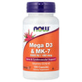 NOW Foods Mega D3 & MK-7 – 5 000 UI / 180 µg – 120 capsules végétales – photo produit