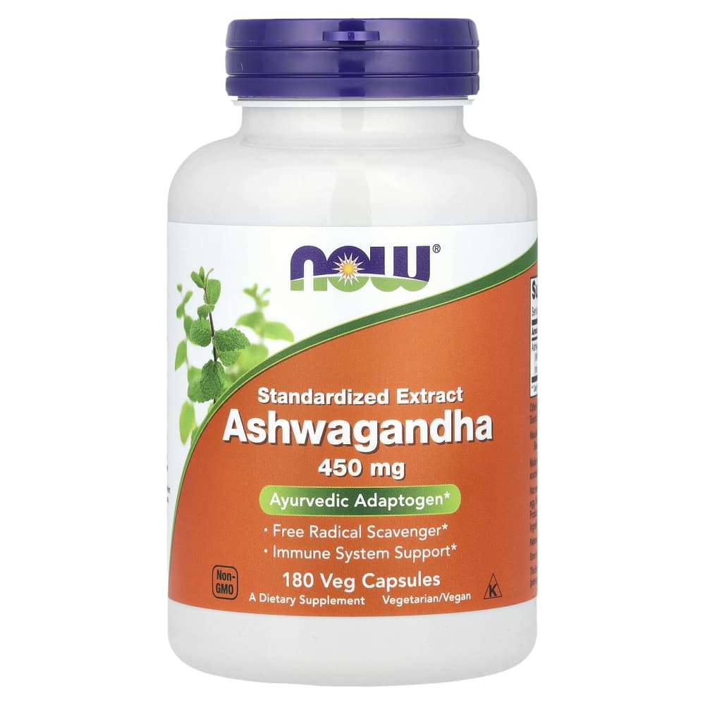 NOW Foods Ashwagandha 450 mg – 180 capsules végétales – photo produit