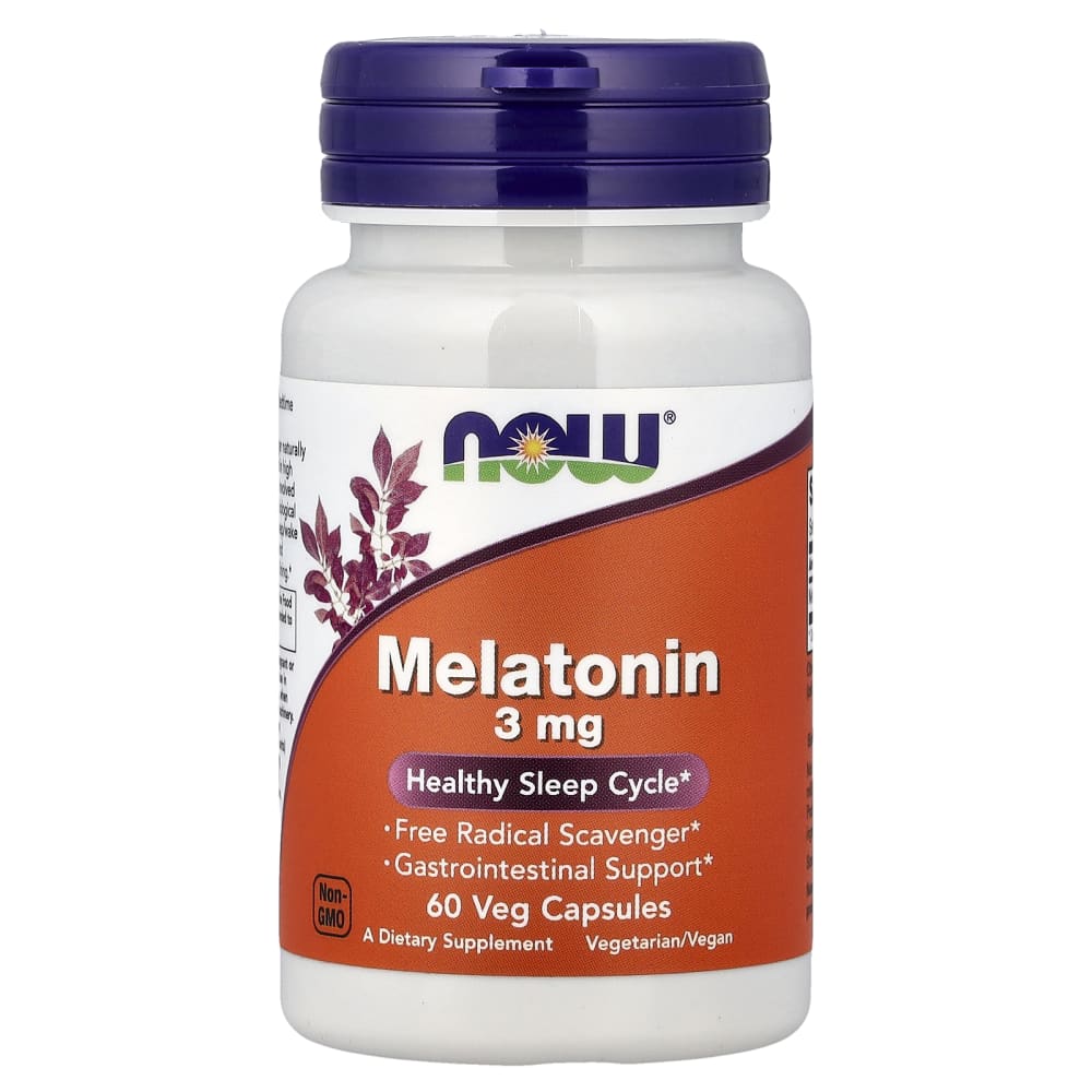NOW Foods – Mélatonine 3 mg, 60 gélules végétales – photo produit