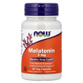 NOW Foods – Mélatonine 3 mg, 60 gélules végétales – photo produit