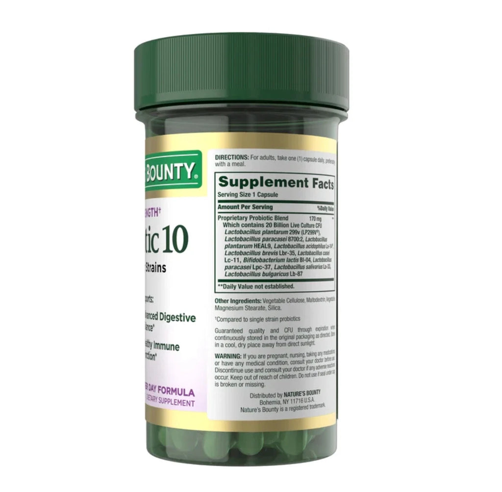 Nature's Bounty Ultra Strength Probiotic 10 – 70 gélules (Capsules) – vue supplémentaire