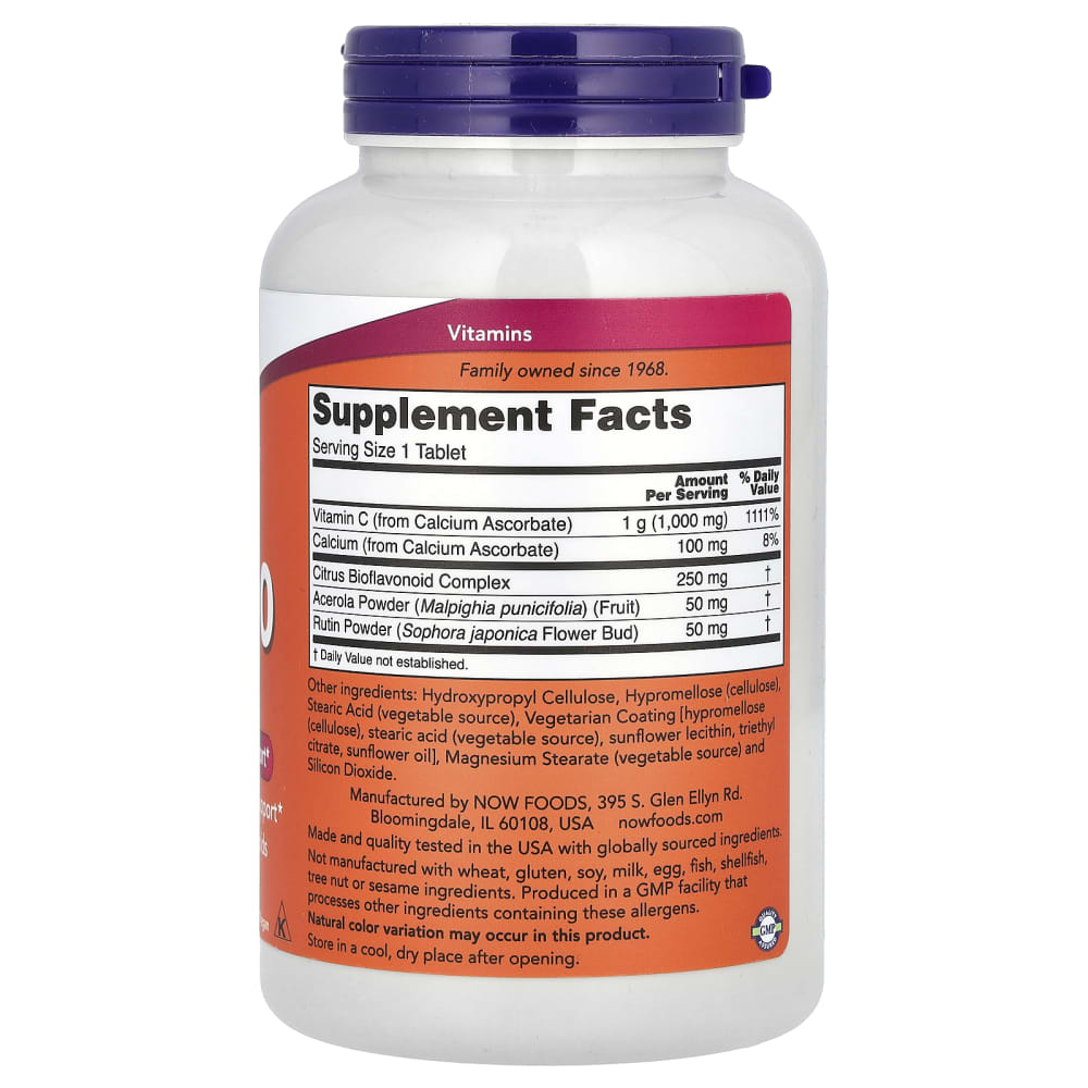 NOW Foods – Complexe à la vitamine C 1000 tamponnée – 180 comprimés – vue supplémentaire