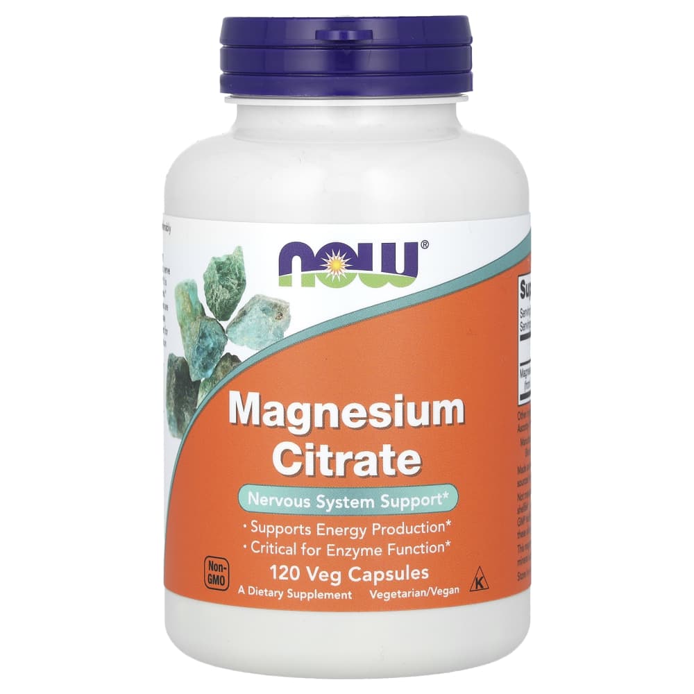 NOW Foods - Citrate de Magnésium (120 Gélules Végétales) – photo produit
