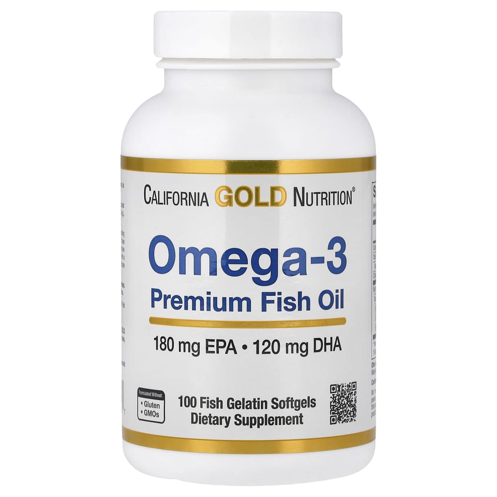 California Gold Nutrition Omega 3 Premium Fish Oil 100 Fish Gelatin Softgels – photo produit