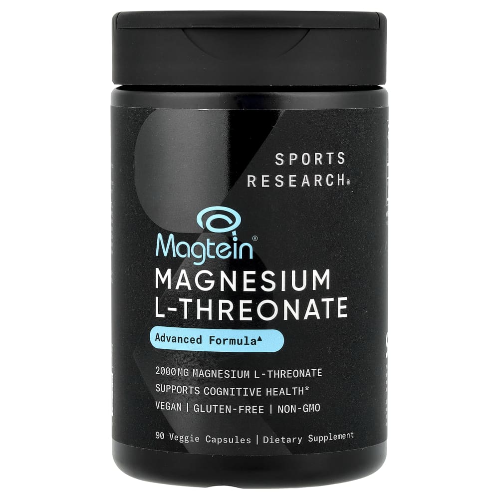 Sports Research Magtein® Magnésium L-Thréonate 2000 mg – 90 capsules végétales