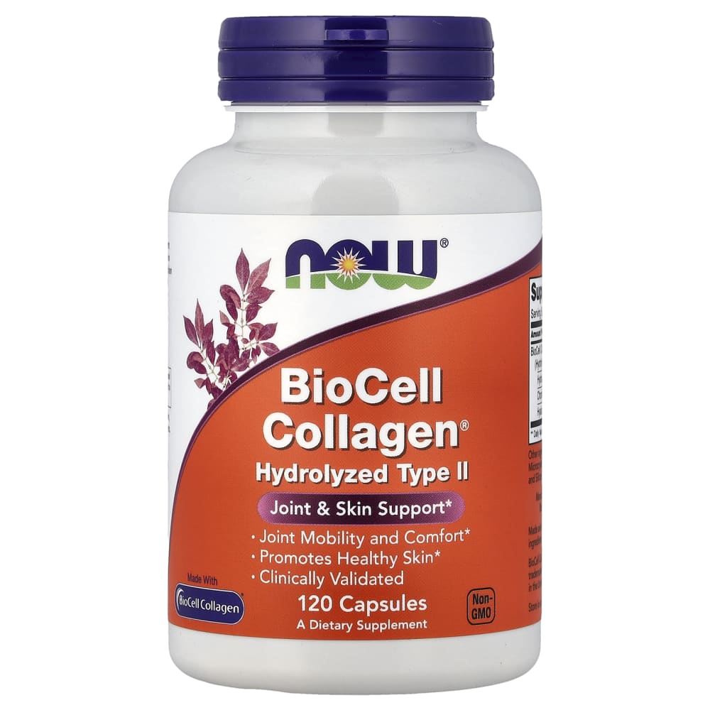 NOW Foods BioCell Collagen Hydrolyzed Type II – 120 gélules (Capsules) – photo produit