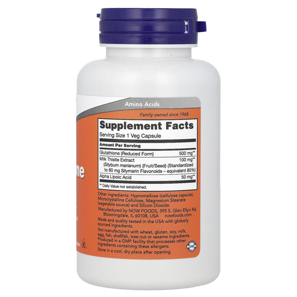 NOW Foods – Glutathion 500 mg – 60 capsules végétales – vue supplémentaire