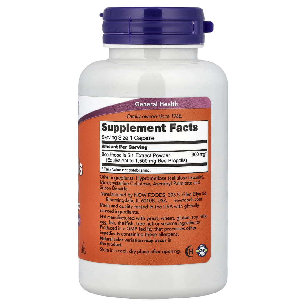 NOW Foods Propolis 1500 – 5:1 Extract – 100 Capsules – vue supplémentaire