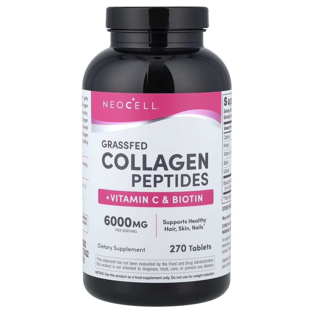 Neocell Grassfed Collagen Peptides + Vitamine C & Biotine – 6 000 mg – 270 comprimés – photo produit