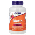NOW Foods Biotin 5,000 mcg – 120 gélules végétales (Veg Capsules) – photo produit
