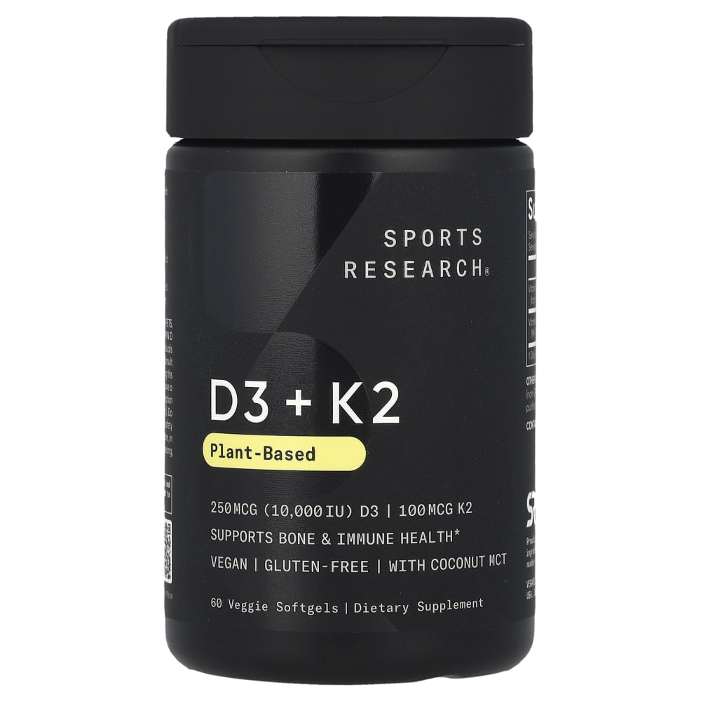 Sports Research D3 + K2 10 000 UI / 100 µg – 60 capsules végétales