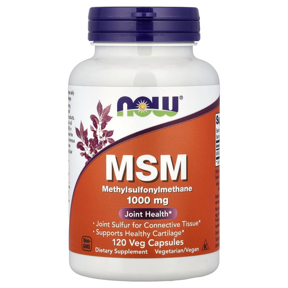 NOW Foods MSM 1000 mg (120 Gélules Végétales) – photo produit