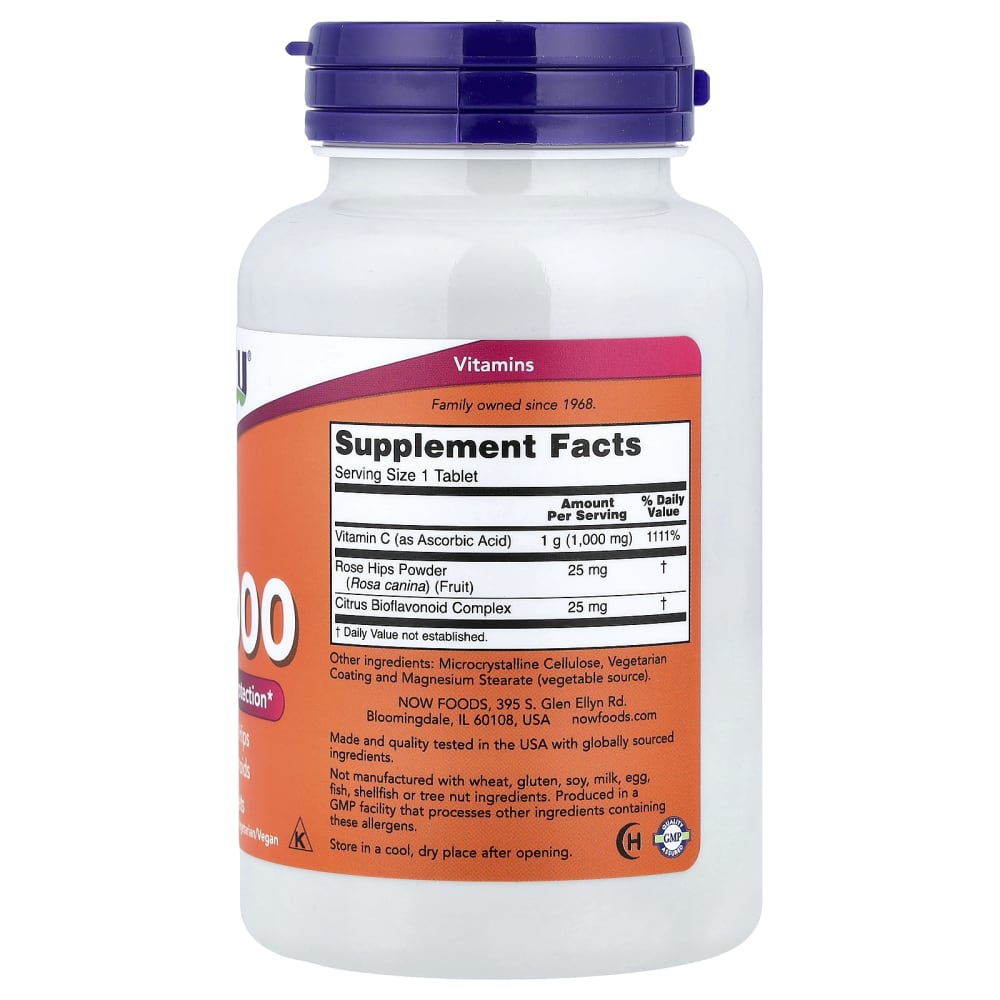 NOW Foods C-1000 avec Cynerhodon & Bioflavonoïdes (100 Comprimés) – vue supplémentaire