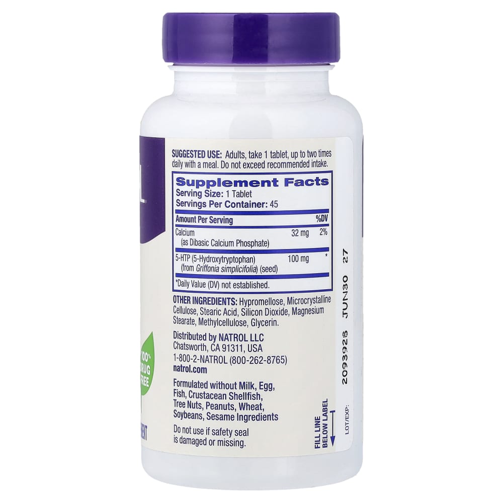 Natrol – 5-HTP à Libération Prolongée, 100 mg – 45 Comprimés – vue supplémentaire