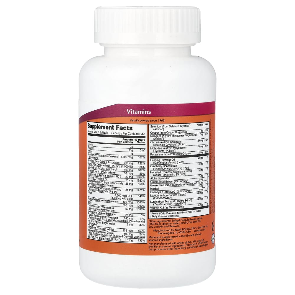 NOW Foods EVE™ 90 Softgels – Multivitamines pour femmes – vue supplémentaire