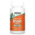NOW Foods Iron Double Strength 36 mg – 90 gélules végétales – photo produit