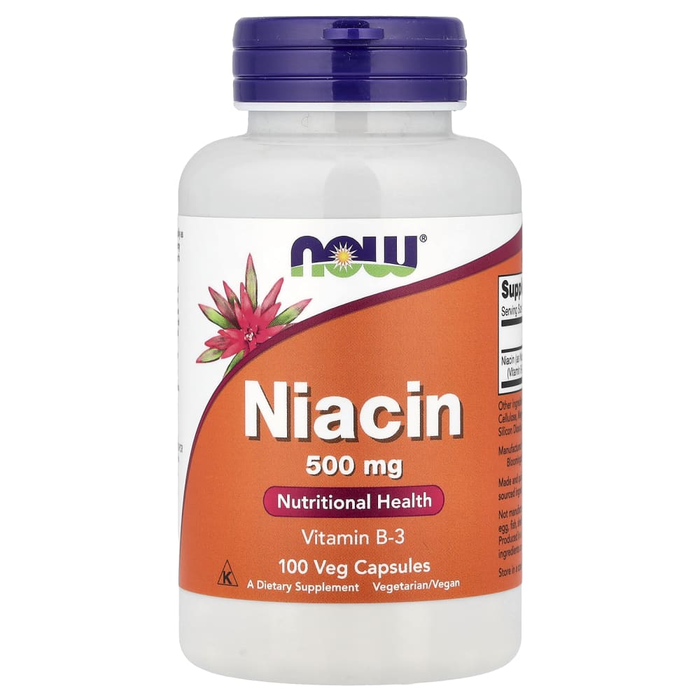 NOW Foods Niacin 500 mg (100 Gélules Végétales) – photo produit