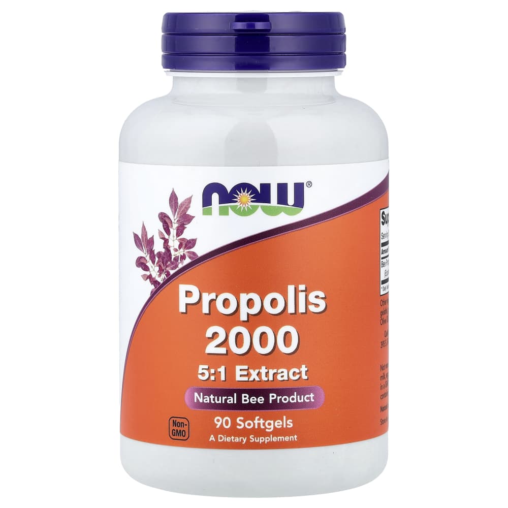 NOW Foods Propolis 2000 Extract 5:1 (90 Softgels) – photo produit